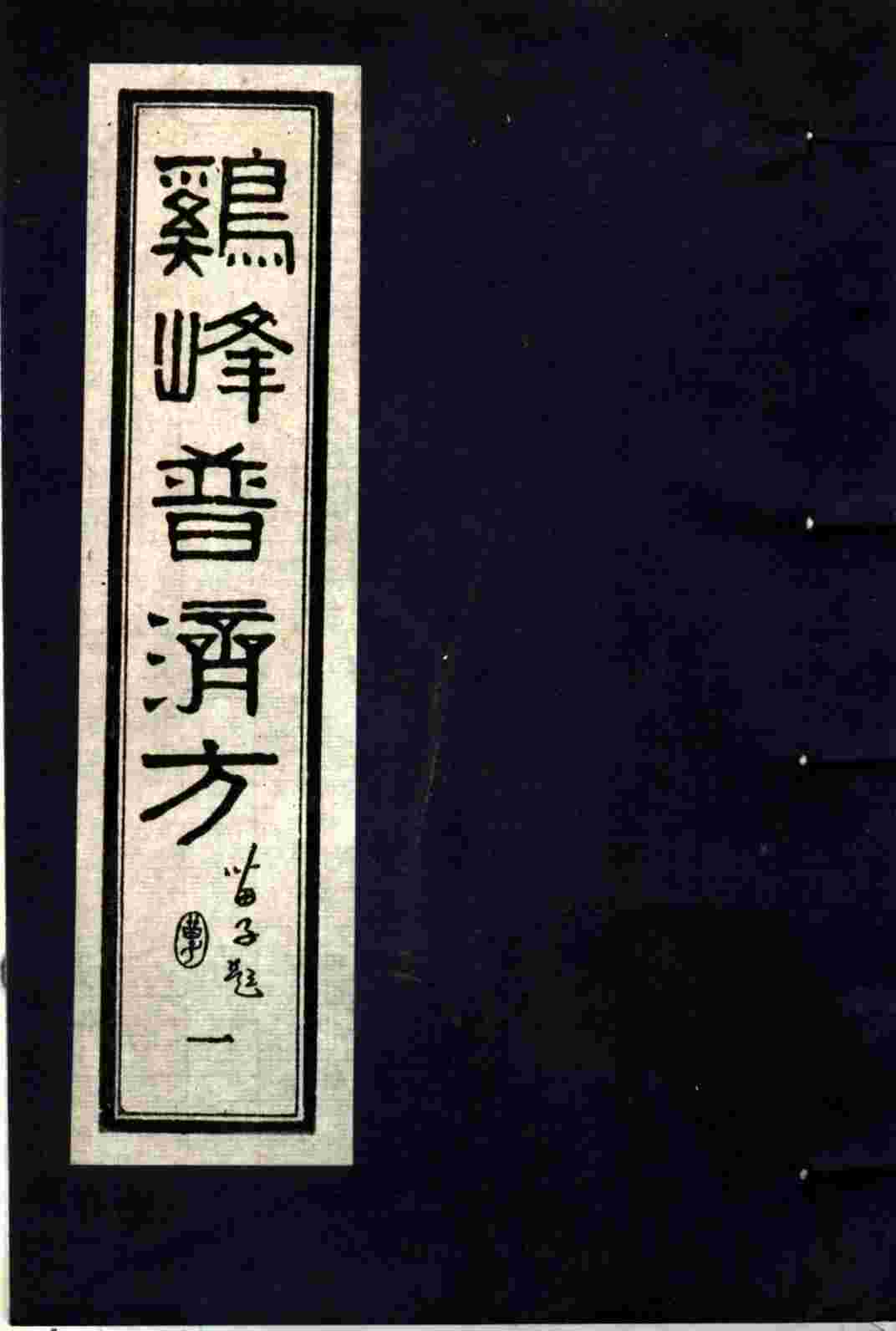 鸡峰普济方  一